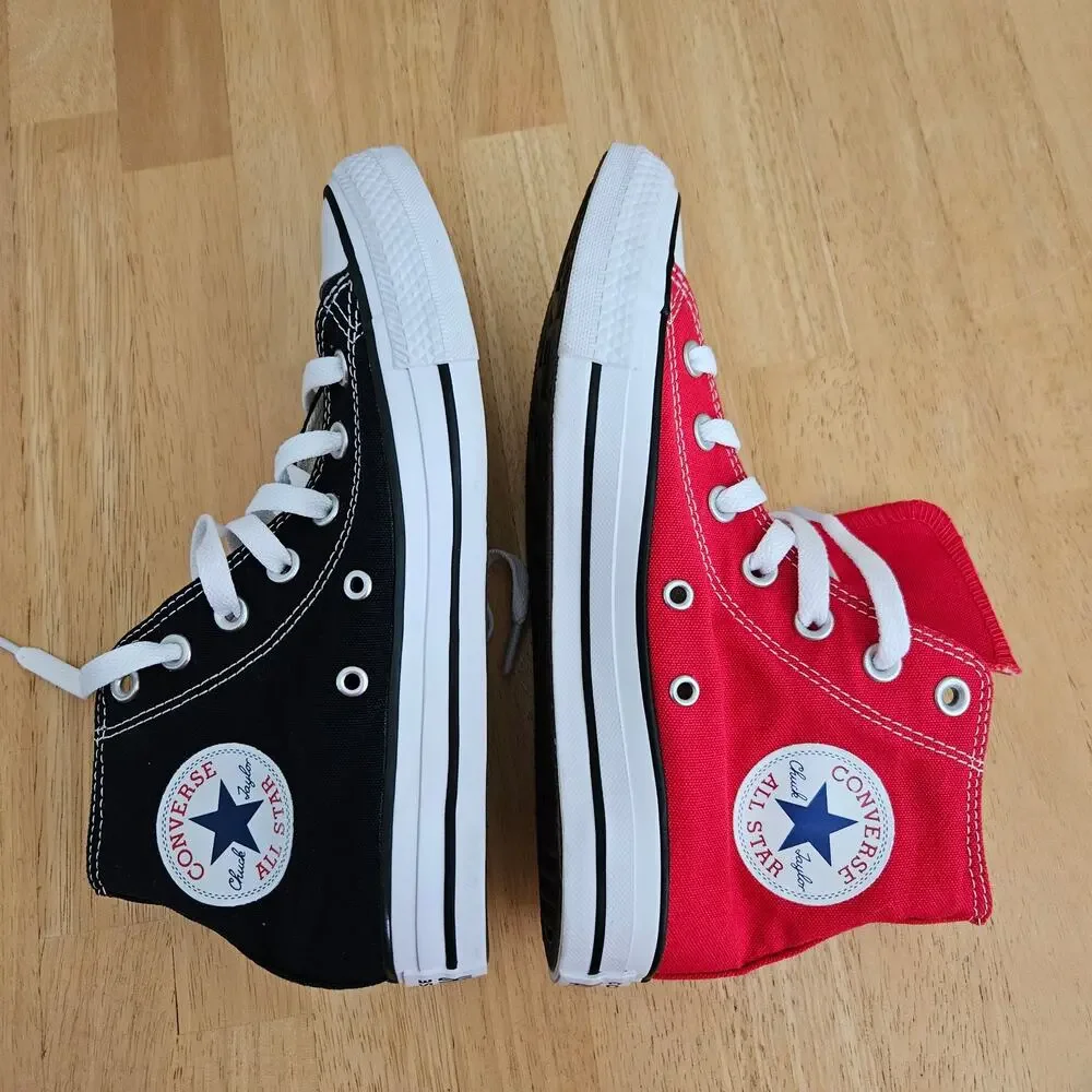 Converse Chuck Taylor All Star High Top Sneakers One Red One Black Sz M5 W7 EUC